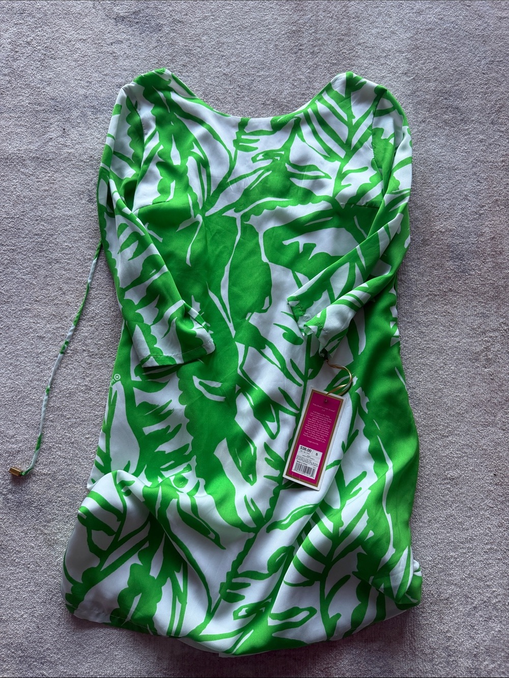 Women’s Green & White Leaf-Print Boatneck Top